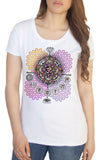Womens T-Shirt OM Chakra Symbols Geometric Design TS1751