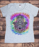 Women’s Top Chakra Meditation Peace Hamsa Hand Of Fatima Eye Palm Tie Dye Print TS1755