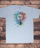 Men’s T-Shirt Light Bulb Idea - Genius Intelligent Brain Paint Splash Print TS1758