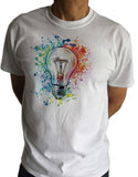 Men’s T-Shirt Light Bulb Idea - Genius Intelligent Brain Paint Splash Print TS1758