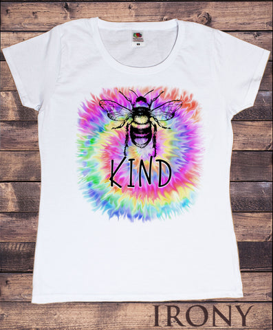 Women's T-Shirt Bumble bee slogan smarties 'Bee Nice' Funny pun Slogan TS1760