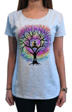 Women's T-Shirt Inhale Om Exhale Buddha Yoga Meditation Tree Zen-Print TS1761