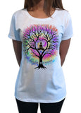 Women's T-Shirt Inhale Om Exhale Buddha Yoga Meditation Tree Zen-Print TS1761