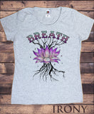 Womens T-Shirt Breath Lotus Tree roots Yoga Mediation Print TS1763