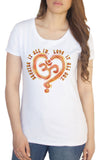 Womens T-Shirt Breathe it all in, love it all out Flowery OM Heart Print TS1764