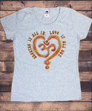 Womens T-Shirt Breathe it all in, love it all out Flowery OM Heart Print TS1764