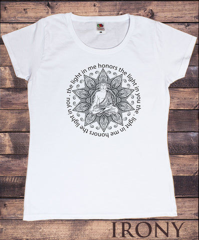 Women's T-Shirt Buddha Yoga Meditation The light In Me Honors The Light In You Ethnic Style Print TS1767