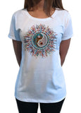 Women's T-Shirt Om Ying Yang Art Tapestry Ethnic Zen India TS1777