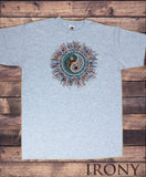 Mens T-shirt Om Ying Yang Art Tapestry Ethnic Zen India TS1777