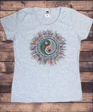 Women's T-Shirt Om Ying Yang Art Tapestry Ethnic Zen India TS1777