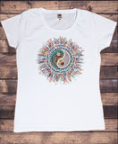 Women's T-Shirt Om Ying Yang Art Tapestry Ethnic Zen India TS1777