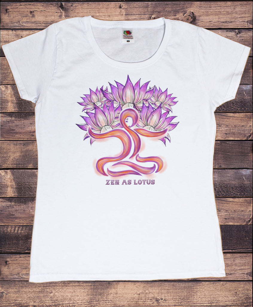 Women's T-Shirt Zen as Lotus Om Yoga Meditation Pose India Zen Graphical Print TS1798