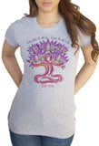 Womens T-Shirt Lotus Flower Yoga Mediation Breathe & Love Print TS1800