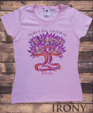 Womens T-Shirt Lotus Flower Yoga Mediation Breathe & Love Print TS1800