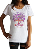 Womens T-Shirt Lotus Flower Yoga Mediation Breathe & Love Print TS1800