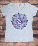 Women's T-Shirt Om Aum Yoga aztec flowers India Zen Print TS1805