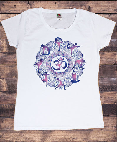 Women's T-Shirt Om Aum Yoga aztec flowers India Zen Print TS1805