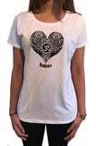 Women's T-Shirt Namaste Om Mediation Love Heart Ethnic Pattern Print TS1806