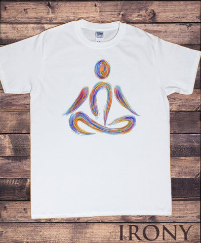 Mens T-Shirt Om Yoga Meditation Pose India Zen Graphical Print TS1809