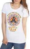 Womens T-Shirt Yoga Mediation Ethnic Mostly Peace, Love Karma Funny Attitude Print TS1813