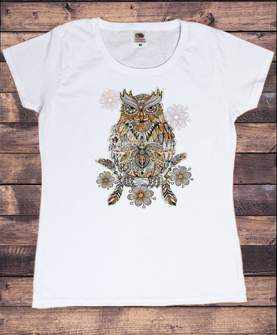 Women’s Tee Colourful Owl detailed iconic - Novelty Print TS1820