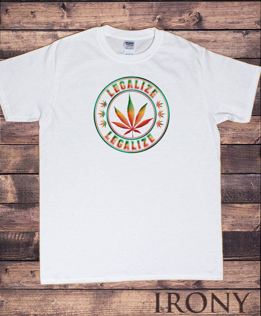 Mens T-Shirt Legalise Weed 420 Blaze Cannabis Print TS1825