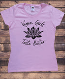 Women's T-Shirt Vegan Girls Taste Better Flowery Lotus Veganism Print TS1836
