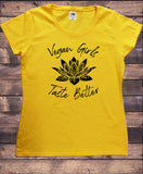 Women's T-Shirt Vegan Girls Taste Better Flowery Lotus Veganism Print TS1836