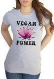 Women's T-Shirt Vegan Power Flowery Lotus Veganism Print TS1837