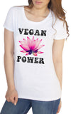 Women's T-Shirt Vegan Power Flowery Lotus Veganism Print TS1837