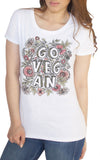 Women's T-Shirt Go Vegan Flowery Floral Veganism Print TS1840