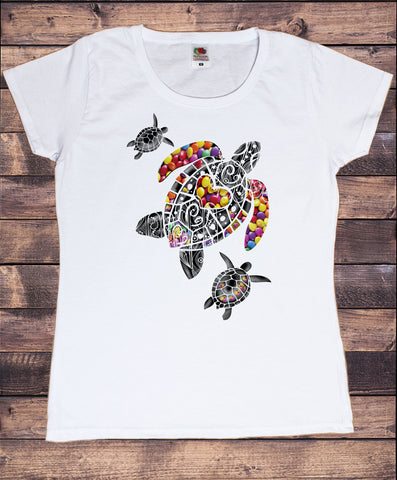 Women's T-Shirt With Turtle Print Smarties Print TS1856