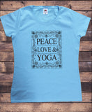 Women’s T-Shirt Peace Love & Yoga Ethnic Pattern Print TS1859