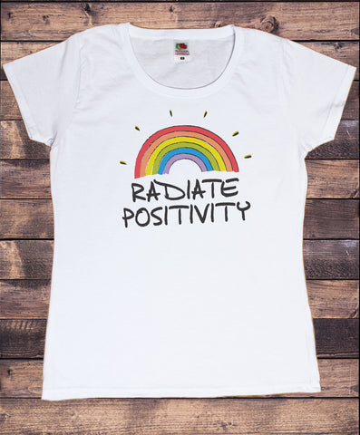 Women’s Top "Radiate Positivity" Positive Good Vibes Slogan Print TS1889