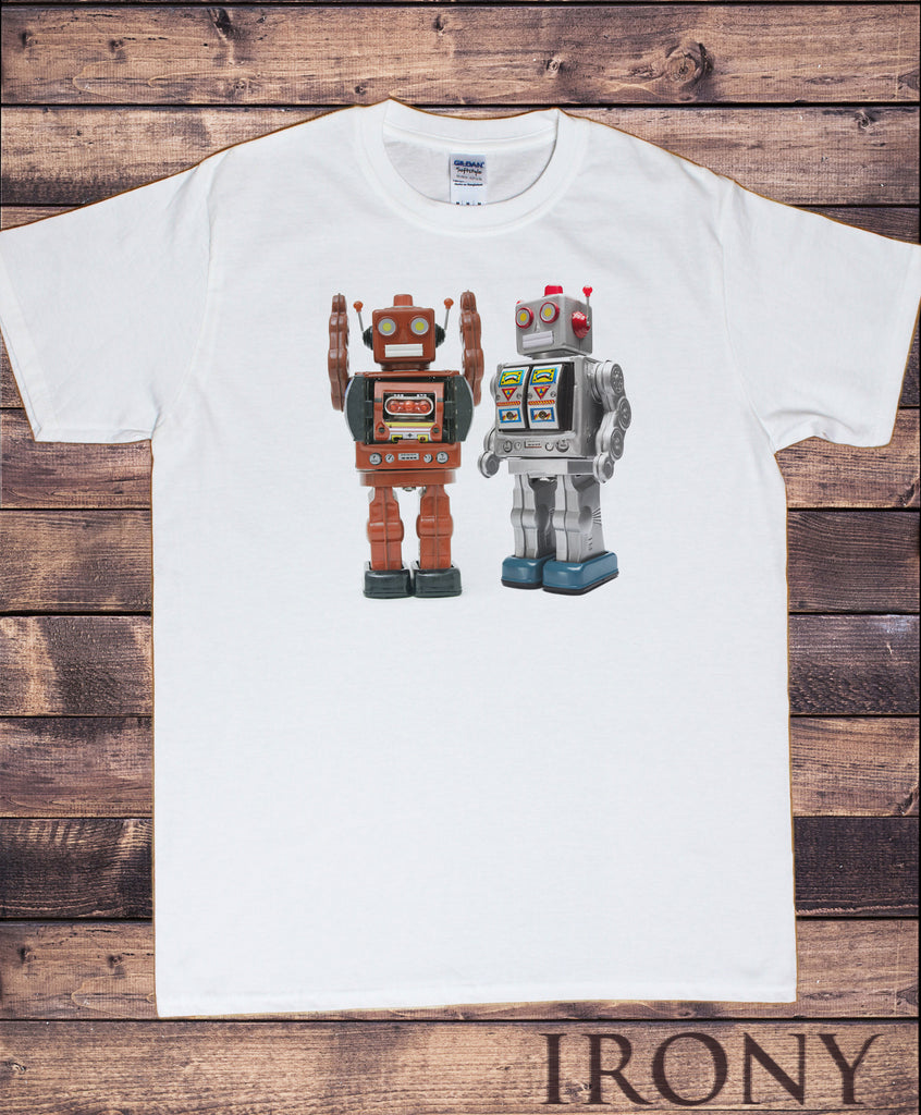 Men’s White T-Shirt Tin Robot-Godzilla Top Fashionable Toy Funny Swag Print TS575