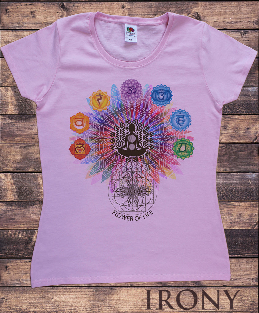 Women's "Flower Of Life" Buddha Chakra Symbols Geometric Design TS796