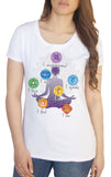Women's T-Shirt Buddha Meditation Chakra Symbols- Understand, see, feel, love Geometric Design TS899