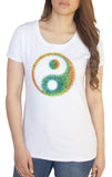 Women Ying Yang T-shirt Chinese Symbol Graphic Colourful Splatter Print TS902