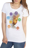 Women's T-Shirt Buddha Chakra OM -Know, feel, strive, love- Symbols TS904