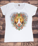 Women's White T-Shirt Buddha Om Asum Yoga Chakra Meditation India Zen-Flowers Heart TS911