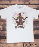 Men’s White T-Shirt 'Breathe' Buddha Chakra Meditation yoga Zen Print TS915