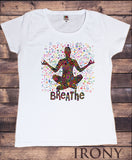 Women's T-Shirt 'Breathe' Buddha Chakra Meditation yoga  Print TS915