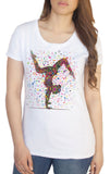 Women's White T-Shirt Yoga Colourful Shapes Buddha Chakra Meditation India Print TS917