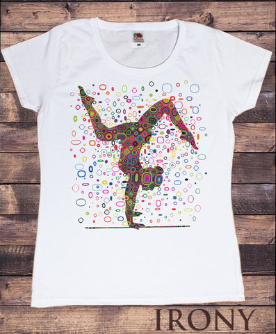 Women's White T-Shirt Yoga Colourful Shapes Buddha Chakra Meditation India Print TS917