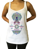 Jersey Tank Top Buddha Chakra Meditation Breathe, inhale love, exhale gratitude and repeat Print JTK935