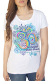 Women's Colourful Om Vibration Motif Meditation 'Om Shanti' Universal Peace Zen Print TS947