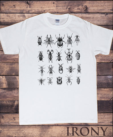 Men’s Tee Creepy Crawlers- Insects All Over- Flies Bugs Print TS950