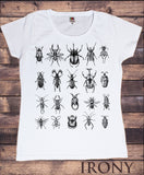 Women's Tee Creepy Crawlers- Insects All Over- Flies Bugs Print TS950