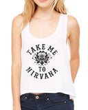 Women's Flowy Boxy Tank Take me to Nirvana lotus slogan quietude freedom TSB1172