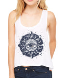 Women's Flowy Boxy Tank Eye Sun Space Stars Casual Print TSB1467